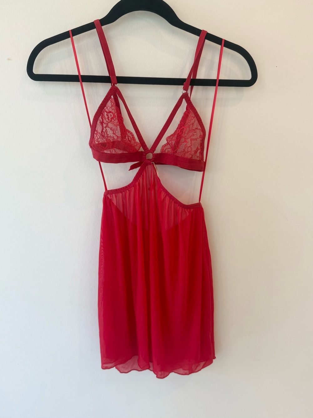 Honeydew Intimates Red Lace & Mesh Chemise